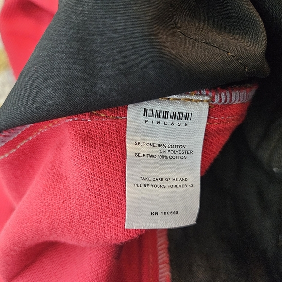 Finesse Black Red Patchwork Wide Leg Jeans Size S US 4-6 NWOT Statement - Picture 6 of 8